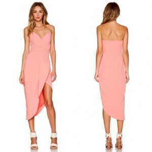 Lovers + Friends X Revolve Riviera Strapless Asymmetrical Dress Pink Chic Size S